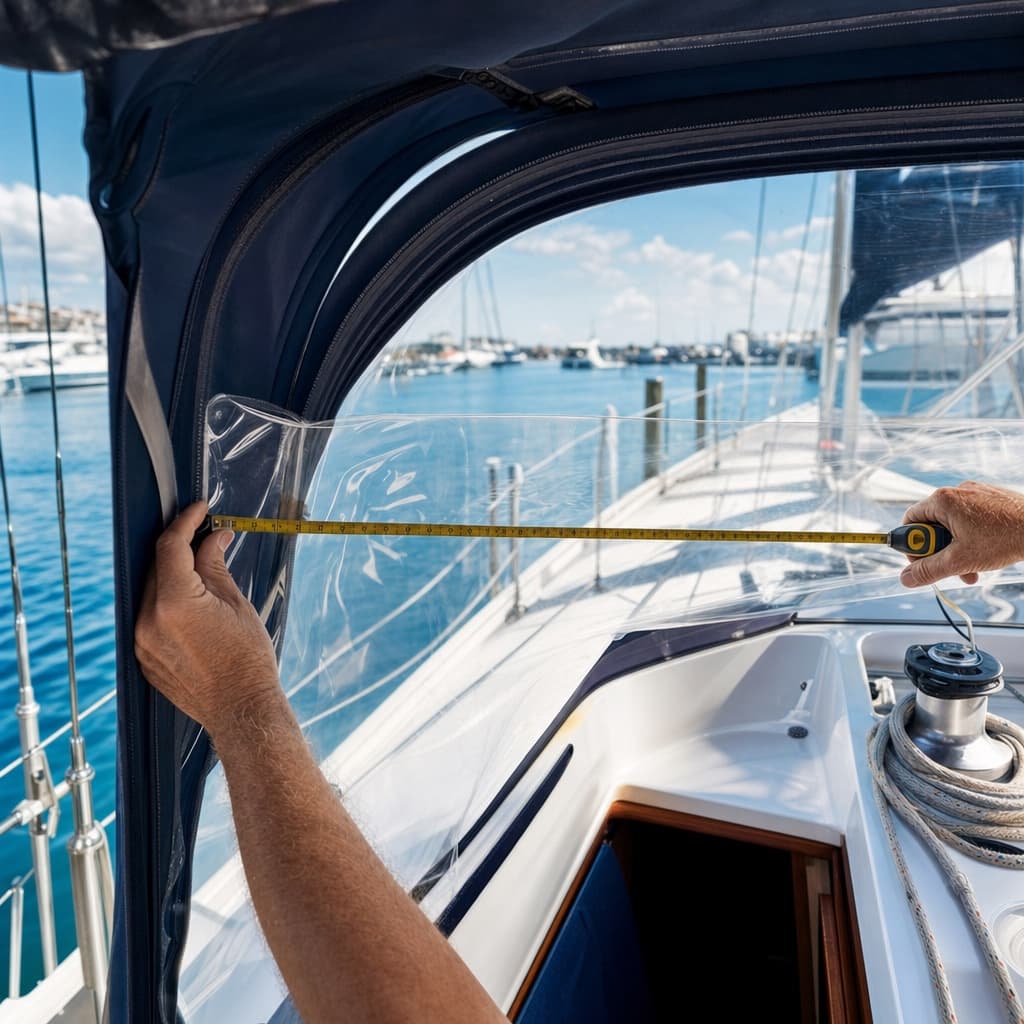 Template: We measure and pattern on your boat, at the dock or in the loft.